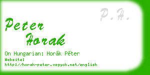peter horak business card